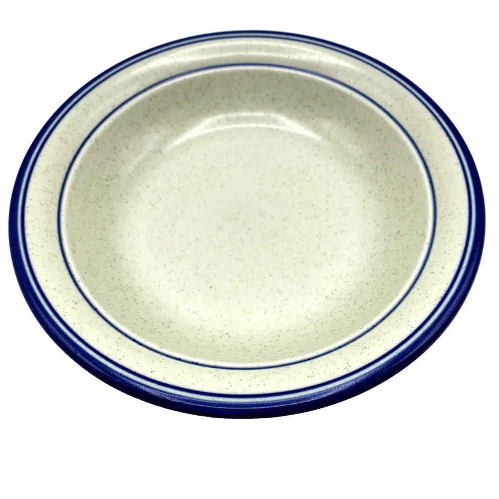 Vintage Goebel AZUR Soup Bowl Bavaria West Germany Stone Cobalt Blue Trim 8"